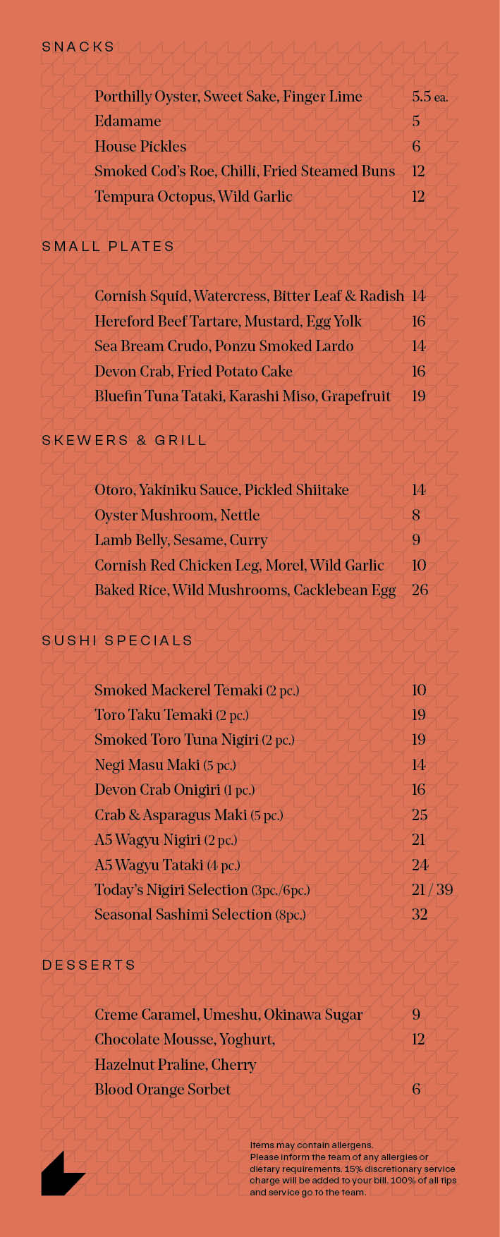 Food menu